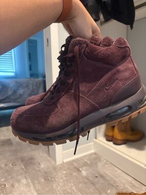 Nike Air Max Goadome Burgundy Suede Fashion Boots Men’s 11.5 Rare Color
